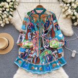 V-Neck Floral Tie-Waist Maxi Ruffle Dress