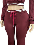Zip-Up Hoodie & Drawstring Wide Leg Pants