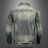Slim Fit Water Wash Denim  Casual Men's Jacket