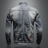 Unique Distressed Denim Motorcycle Coat for Men