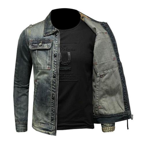 Slim Fit Vintage Collar Denim Jacket