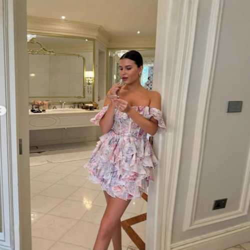 Off-the-Shoulder Sleeveless Mini Dress