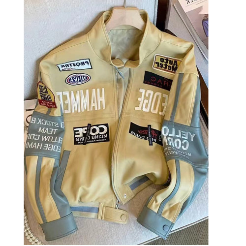 Unique Unisex PU Leather Autumn/Winter Baseball Jacket