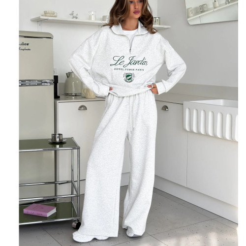 Embroidered Half Zip Tracksuit for Women