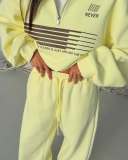  Half Zip Closure Detail on Lazy Chic Tracksuit Top, Showing Easy Wear 