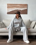 Bright Relaxed Fit Half Zip Tracksuit for Spring/Autumn