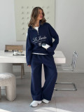 Embroidered Half Zip Tracksuit for Women