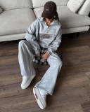 Bright Relaxed Fit Half Zip Tracksuit for Spring/Autumn