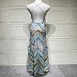 Hand-Embroidered Lace Mermaid Gown with Halter Neck