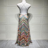 Hand-Embroidered Lace Mermaid Gown with Halter Neck