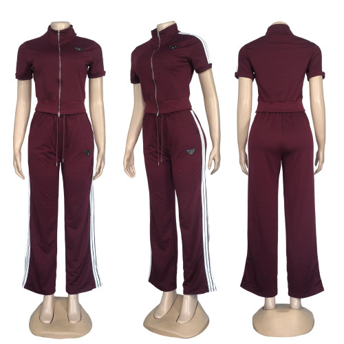 Women's Color Block Ribbed Jogger Set