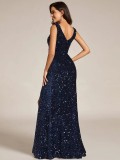 Women's Sexy Halter Neck Sequin Versatile Long Evening Dress