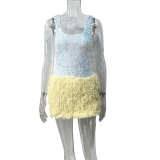 Fringe Sequin Mini Dress