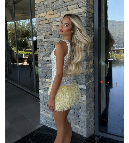 Fringe Sequin Mini Dress