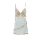 ihoov Sweet Sheer Lace Satin Nightwear Set
