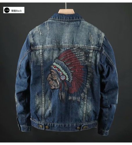 Embroidered Denim Jacket For Men