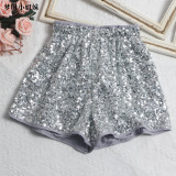 Glitter Sequin High-Waist Shorts