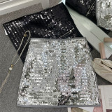 Sparkly High-Waist A-Line Mini Skirt