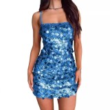 Sparkling Siren Backless Bodycon Mini Dress for Party & Club