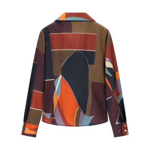 Floral Print Double Breasted Blouse