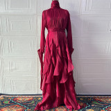 Fashion Ruffle Detail Slim Fit Contemporary Dress