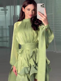 Fashion Ruffle Detail Slim Fit Contemporary Dress