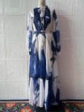 Sophisticated Printed Long Sleeve Elegant Slim Fit Fashion Dress
