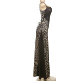 Women's Fashion Sexy Print High-Waisted Bodycon Slip Dress