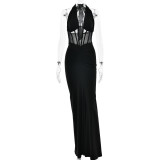 Backless Tie-Wrap Bodycon Dress