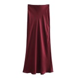 High-Waist Satin Maxi Skirt