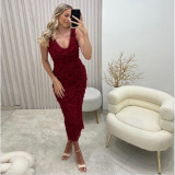 Elegant V-Neck Vest Style Dress