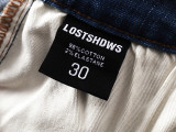 LOSTSHDWS Classic Embroidered Logo Casual Unisex Flared Denim Jeans