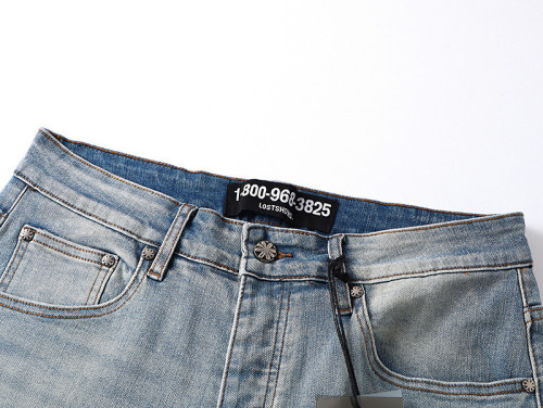 LOSTSHDWS Classic Embroidered Logo Casual Unisex Flared Denim Jeans