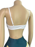 Print-Panel 3-Piece Set: Long Sleeve Top, Adjustable Strap & Tie-Waist Pants