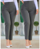 Women's Slim Fit Solid Color Gather Detail Stretch Straight Leg Pants