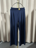 Women's High-Waist Solid Color Straight Leg Dress Pants