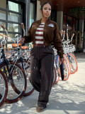 Fleece-Lined Embroidered Baseball Jacket