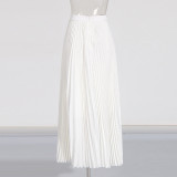 Artisanal Embroidered Designer Coat with High-Waist Pleated Skirt Two-Piece Set