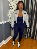Fleece-Lined Embroidered Baseball Jacket