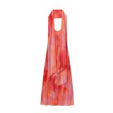 Mesh Print Long Scarf Dress
