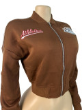 Fleece-Lined Embroidered Baseball Jacket