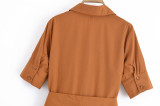 V-Neck Tie-Waist Dress