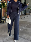 Fleece-Lined Embroidered Baseball Jacket