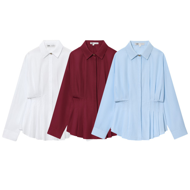 Luxury Pleated Poplin Shirt