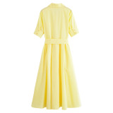 V-Neck Tie-Waist Dress