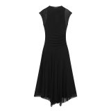 Elegant Pleated Mesh Dress