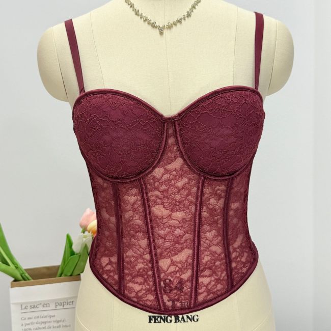 Lace Shapewear Sexy Bustier Top Sleeveless Front Long Back Short Belly Control Corset