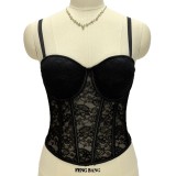 Lace Shapewear Sexy Bustier Top Sleeveless Front Long Back Short Belly Control Corset