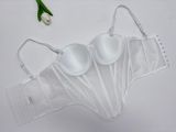 Contrast Color Sheer Backless Corset Top
