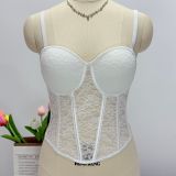 Lace Shapewear Sexy Bustier Top Sleeveless Front Long Back Short Belly Control Corset